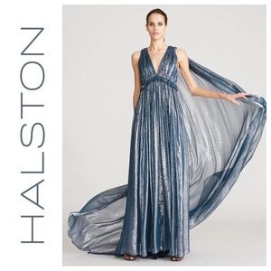Halston Heritage Blue Maxi Dress